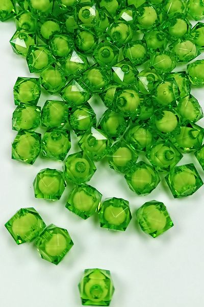 STUMBANNG Cube Bead Internally Beaded Bracelet Bag Bead 10 mm 50 Gr Green - Bnc450