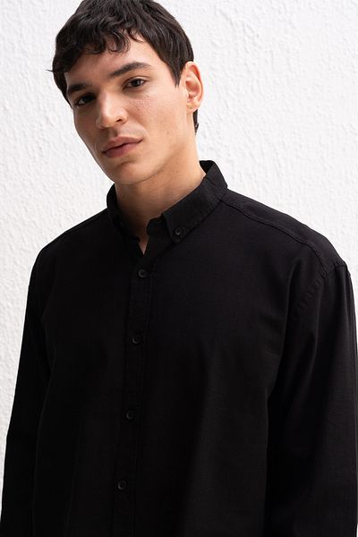 GIESTO Oversized Draped Light Linen Shirt