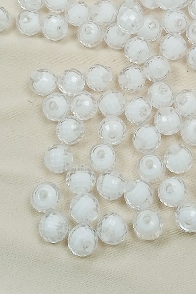 STUMBANNG World Bead Internally Beaded Bracelet Bag Bead 10 mm 50 Gr White - Bnc463
