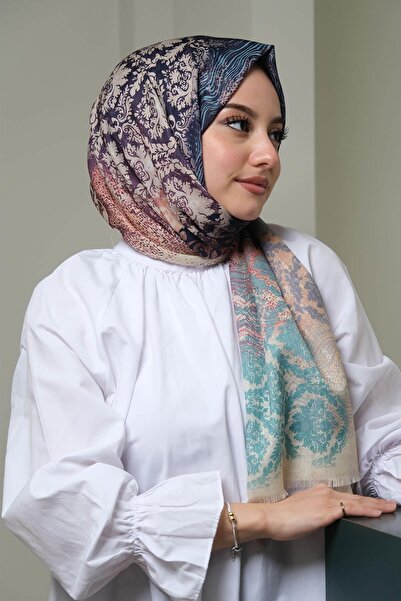 AFVENTE Dalgalı Desen Yeşil Pamuk Şal