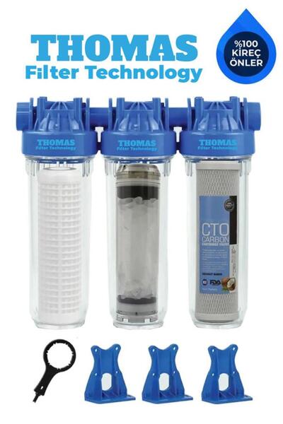 Thomas Filter Technology Daire Ve Bina Girişi Için Kireç-Klor-Tortu Önleyici Üçlü Set Arıtma Sistemi
