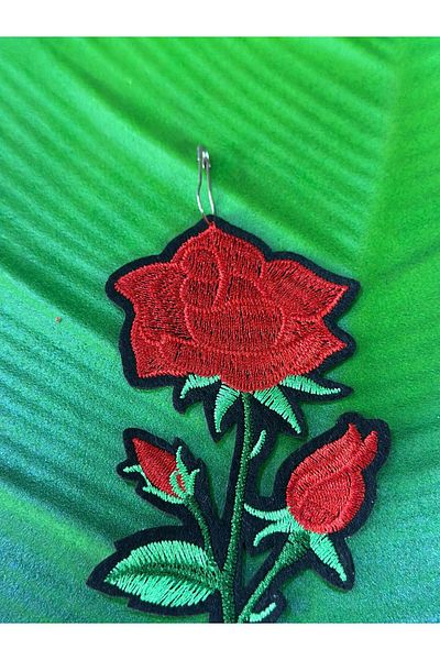Gönülden Tasarım Iron-On Embroidery Flower Coat Thread Applique 12X7 cm
