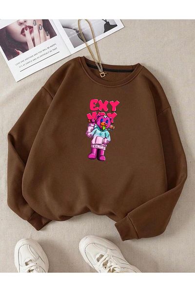 RPT MODA СУИТШЪР С ОБЪРЗАНА УДОБНА КРОЙКА, ПРЕДСТАВЛЕН С EXY WAY ПРИНТ, ДЕТАЙЛИ И ОБЪРКАНО ЯКЕ