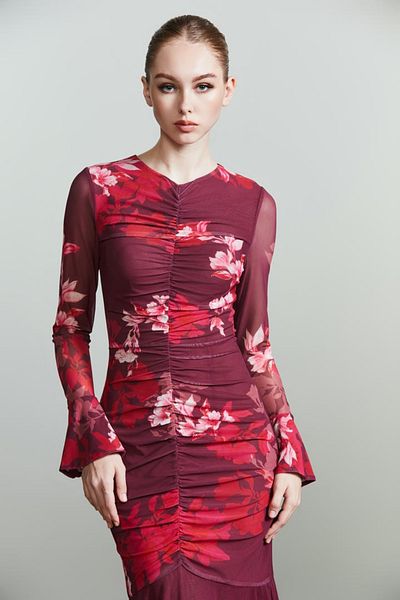 femi9 Printed rushed dress