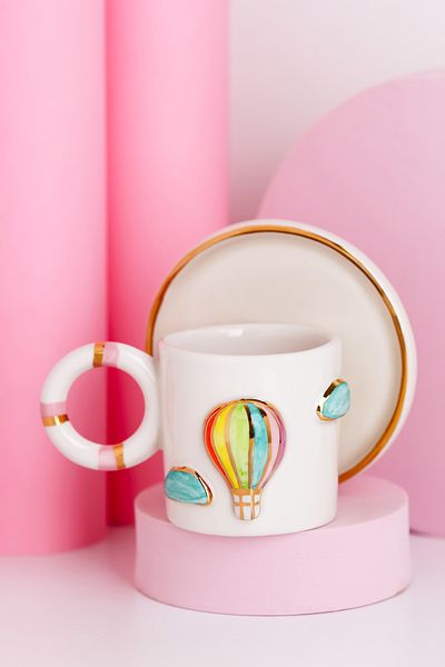 SİNEM YAMAN HOME Ballon Handmade Ceramic Turkish Coffee Cup