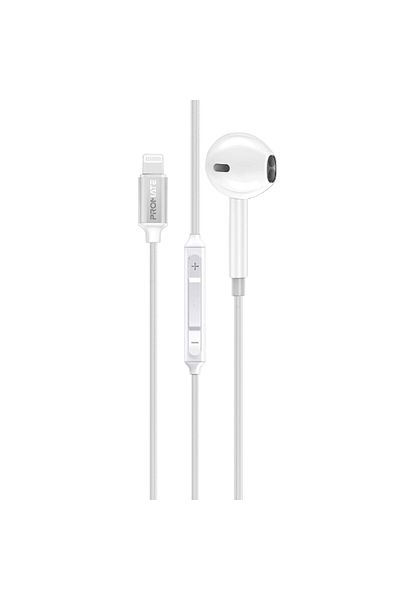 Promate Mono Earbuds With Lightning Connector, With Mic, Noise Isolation.
