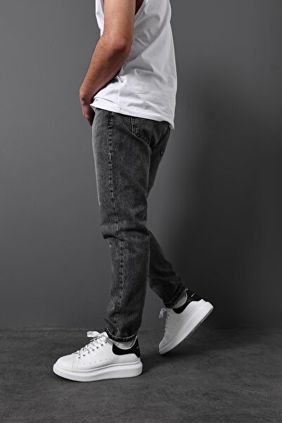 Slatra Men's Anthracite Stone Effect Boyfriend Pants