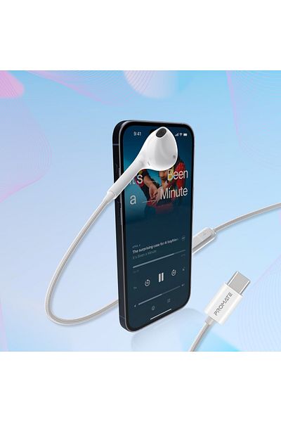 Promate Earbuds With USB-C Connector, Ergonomic In-Ear USB-C HD Mono Earphone With Mic.