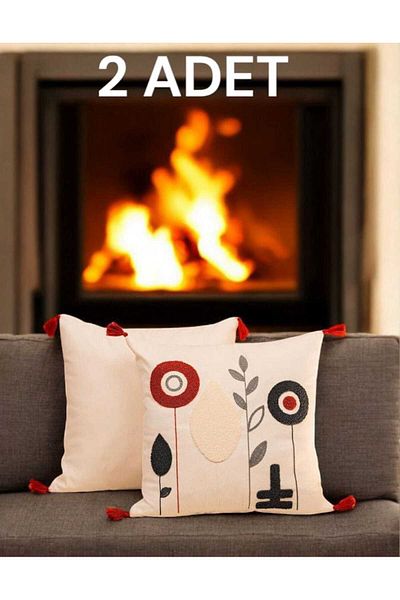 Felluci textile Punch Embroidered Throw Pillow Luna 43X43 2 Pieces