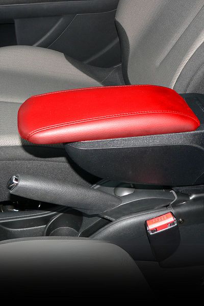 Kingstar Universal Red Stitched Leather Surface Sliding Armrest