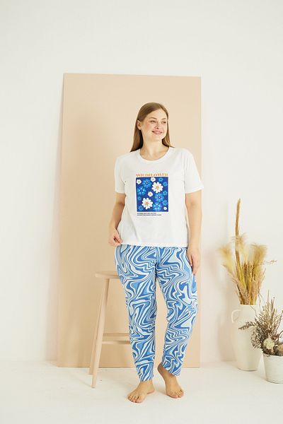 Siyah İnci Σετ πιτζάμες από βαμβακερό σχέδιο Curve Plus Size Oversize 25103761