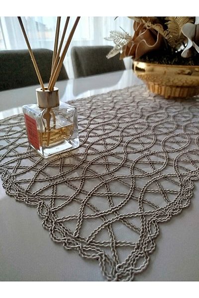 Çt Çeyizci Tekstil French Lace Detailed Single Runner, Table Top Runner, Tablecloth Runner