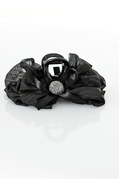 Miorre Bow Model Zircon Stone Glitter Tulle Stylish Latch Hair Clip