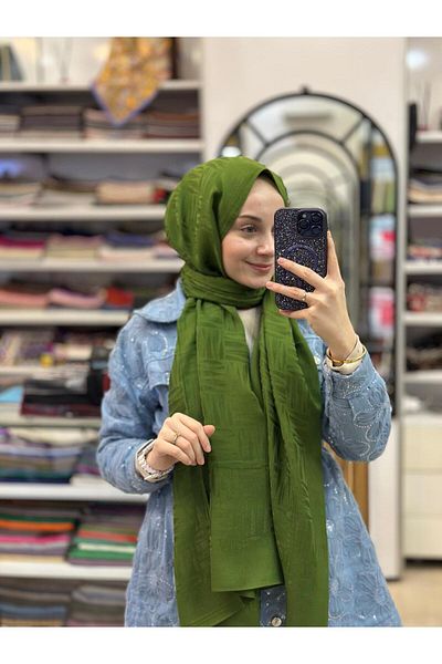 HAREM SCARF Πράσινο Χαρέμι ​​Σκαντζόχοιρο Lyocell Elisa Σάλι