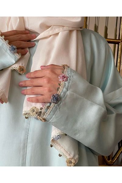 Nimet Abla Butik Hand Embroidered Prayer Robe Suit