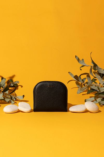 Grande 2817 Minimal Wallet Design Black Genuine Leather