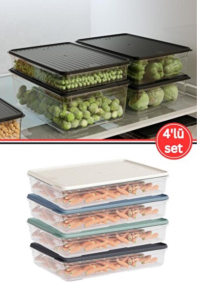 Flora 4'lü Buzdolabı Düzenleyici Set, Buzluk Difriz Derin Dondurucu Buzdolabı...