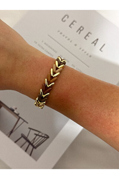 DURUATELİER Ok Model Kahverengi Lastikli Bileklik