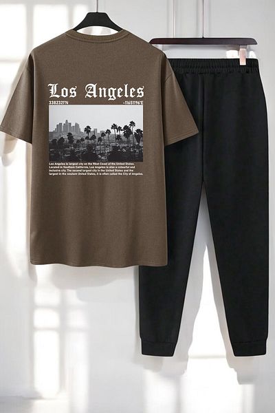 uyguntarz Σετ φόρμας 2 τεμαχίων Unisex Los Angles Printed