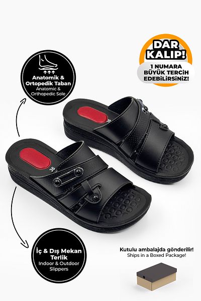 Ayakkabı City Women's Orthopedic Slippers Daily Indoor and Outdoor Women's Slippers