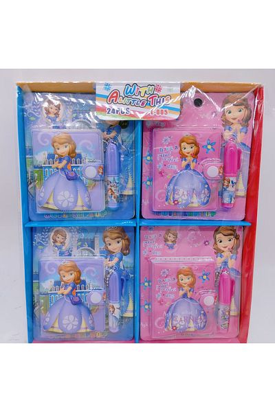 joyland Set de 3 caiete Podifik Mini cu stilou și figurină prințesă