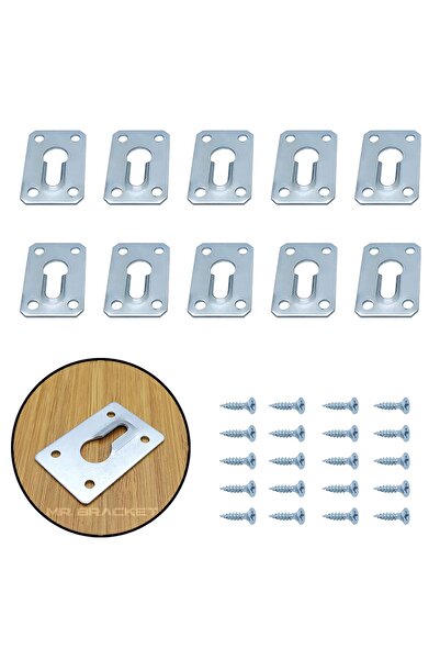 Yapıkan 10 ad. Gizli Çerçeve Askısı Büyük - Metal Tablo Askı Aparatı - Vidalı Fotoğraf Resim Asma Kancası