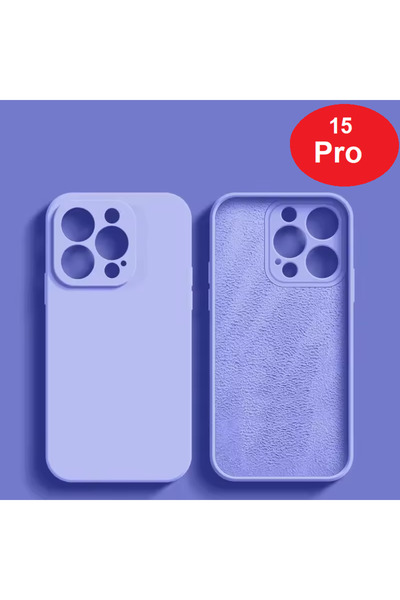 Balerion Apple iPhone 15 Pro Kılıf Kadife Lansman Soft Yumuşak Liquid Silikon...