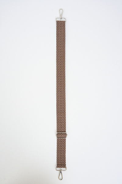 MUTE BAG Coffee And Cappuccino Zigzag Chevron Pattern Ayarlanabilir Çanta Sapı (110 CM)