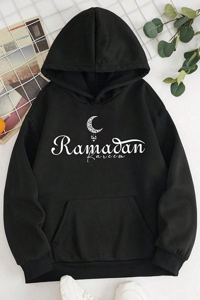 uyguntarz Памучен голям суичър с щампа Ramadan Kareem