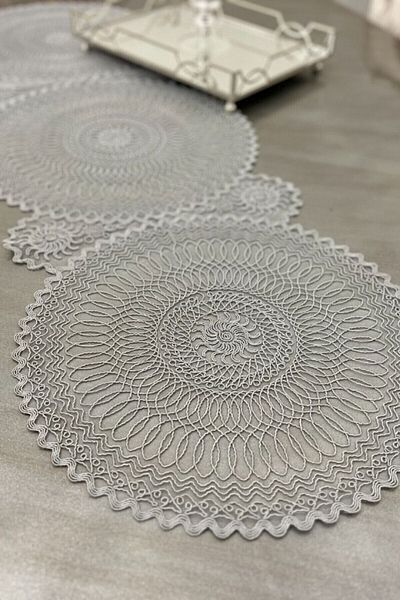 Çt Çeyizci Tekstil French Lace Detailed Single Runner, Table Top Runner, Tablecloth Runner