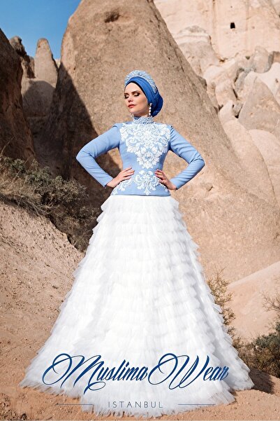 Muslima Wear Royal Flowers Pearl Embroidered Floral Patterned Pearl Embroidered Collar Blouse