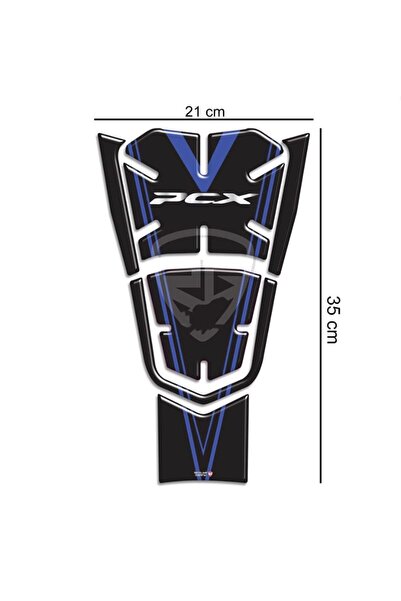 Redline Grafik Pcx 2021 Model Mavi Siyah Tank Pad