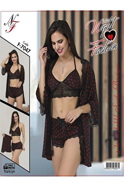 PASADAMODA Wonder 3'lü Sabahlık Şortlu Büstiyer Takımı P-508