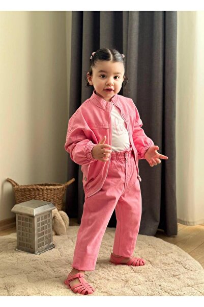 KOKOŞ BEBEK Love Denim Jacket 3-Piece Girl Set |   Between 3/6 Years