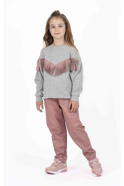 best kids Hanorac cu ciucuri gri Melange pentru fete 1420
