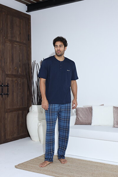 CALİA Чоловічий літній комплект піжами з коротким рукавом з трикотажу супрем