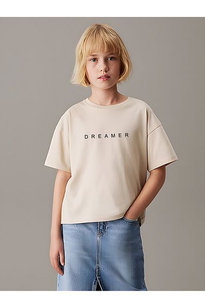 uyguntarz Kinder-T-Shirt aus bedruckter Baumwolle mit Dreamer-Motiv