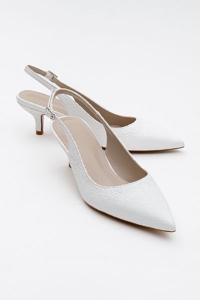 LuviShoes VALUE Pantofi cu toc pentru femei cu model alb