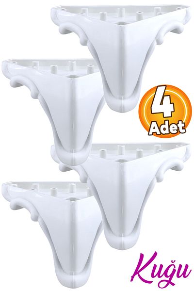 Badem10 (4 Pcs) Swan 11 cm White Furniture Sofa Seat Leg Feet