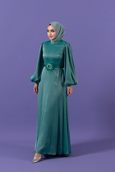 Stilife Dress: Stone Feather Detail, Mint Colored in Janjan Style