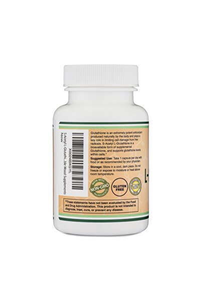 Double Wood Supplements S-Acetyl L-Glutathione Capsules - 100mg, 60ct (Antioxidant, Non-GMO, Gluten-Free) by Double Wood