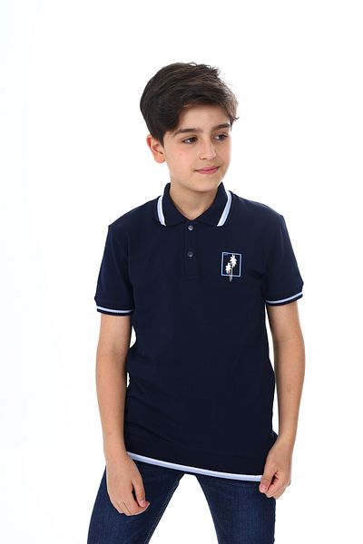 Toontoy Boy's Polo Neck Palm Printed T-Shirt