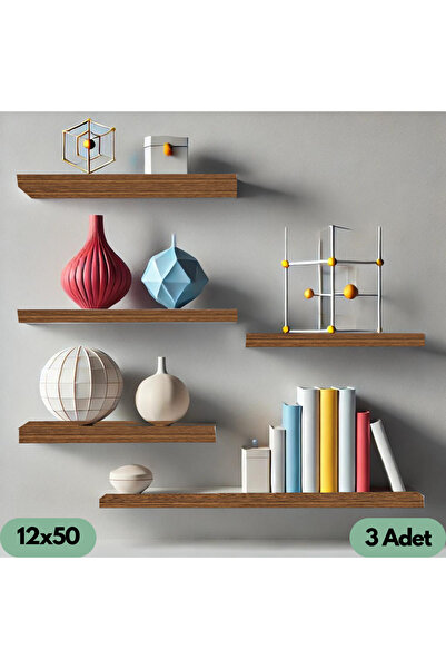 DEKORFİM DF05101BR 3'lü Dekoratif Uçan Raf Duvar Rafı