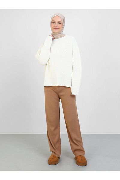 Por La Cara Knitwear Trousers - Biscuit - Por La Cara