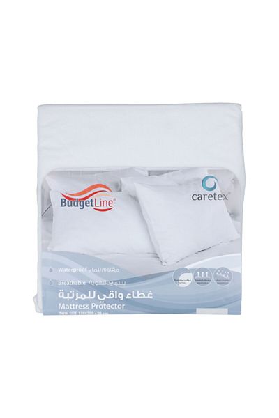 CARETEX Budget Line Breathable Waterproof Twin Fitted Mattress Protector 120 x 200 + 30cm