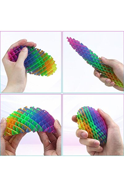 Astakos Morp Worm Yaylı Hareketli Renkli Kedi Oyuncağı Stres Akordiyon Soluca...