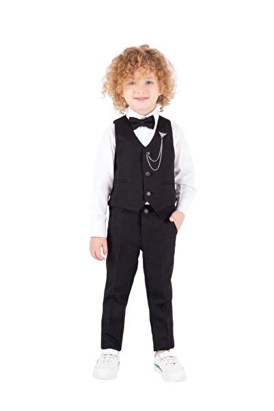 Terry Erkek Çoçuk Yelekli Smokin Çoçuk