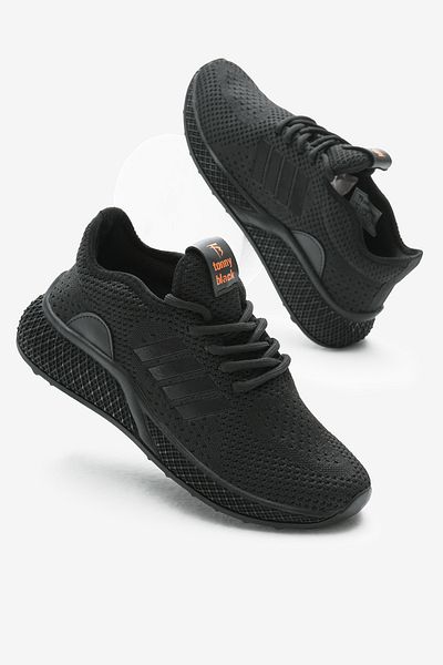 Tonny Black Αθλητικά παπούτσια Unisex Μαύρη Πολυ Σόλα με κορδόνια