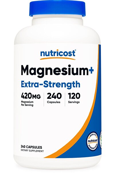 Nutricost Magnesium Extra Strength 420mg, 240 Caps - Non-GMO, Gluten Free, Vegan