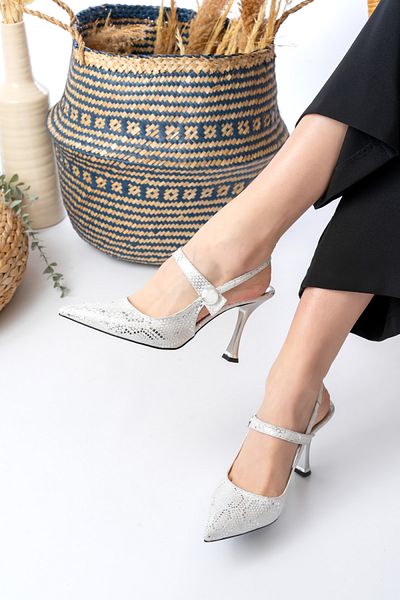 Egepass Parla Pointed Toe Single Band Stone Heel Evening Dress Elegant Design Stylish Night Shoes